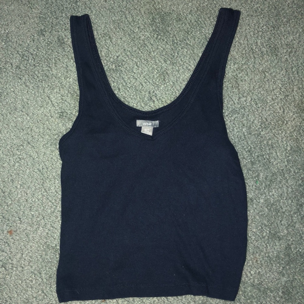 Navy blue crop tank top